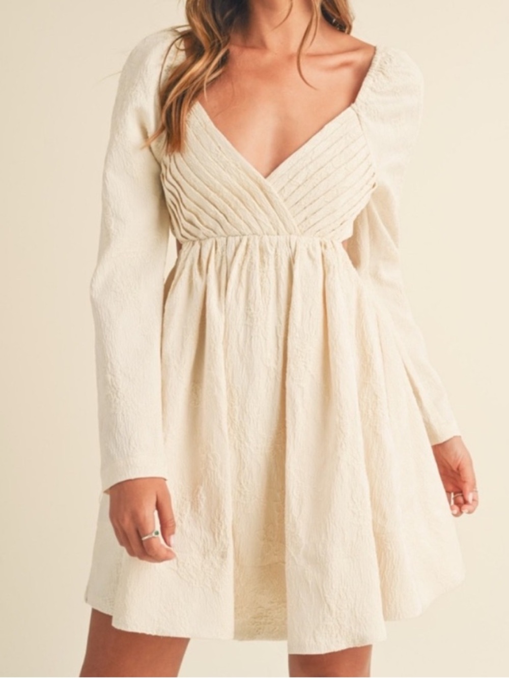 Mable long sleeve back tie cutout dress
